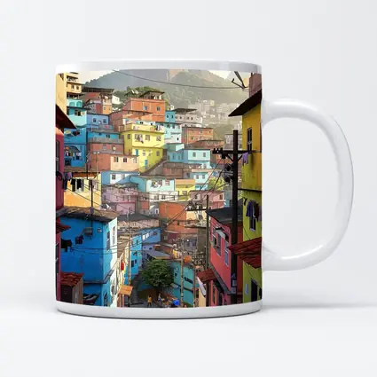 Rio de Janeiro Favela Colorful Hillside Street