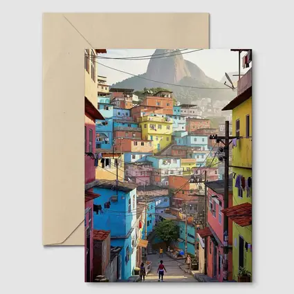 Rio de Janeiro Favela Colorful Hillside Street