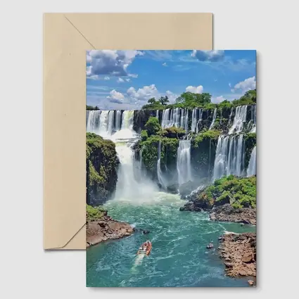 Iguazu Falls Boat Turquoise Water Argentina