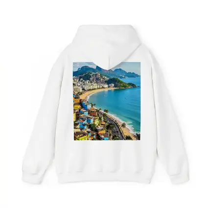 Rio de Janeiro Coastline Colorful Favela Aerial View