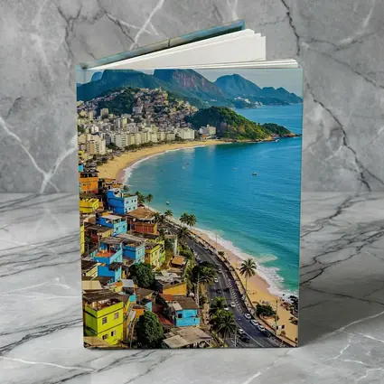 Rio de Janeiro Coastline Colorful Favela Aerial View