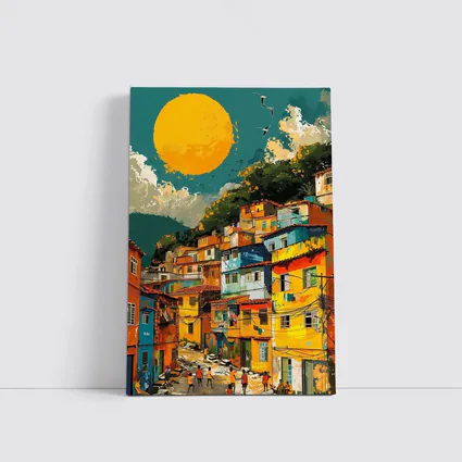Rio Favela Hillside Community Bold Sun