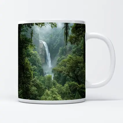 Tropical Waterfall Hidden Deep In Rainforest