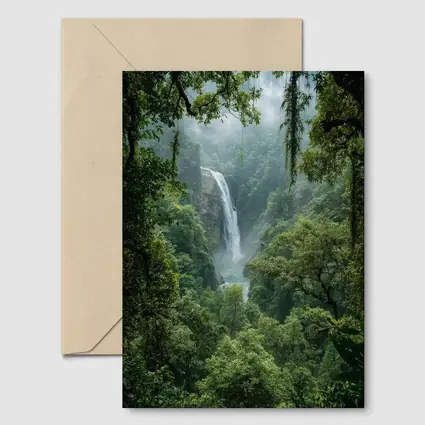 Tropical Waterfall Hidden Deep In Rainforest