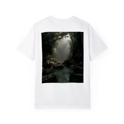 Misty Jungle River Through Ancient Forest