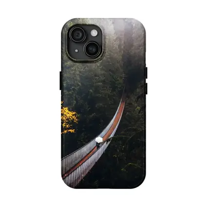 Suspension Bridge Deep Forest Green Trees