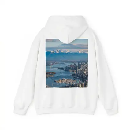 Vancouver Skyline Snow Mountains Aerial View