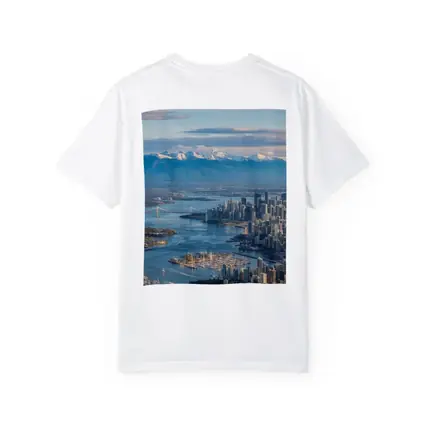 Vancouver Skyline Snow Mountains Aerial View
