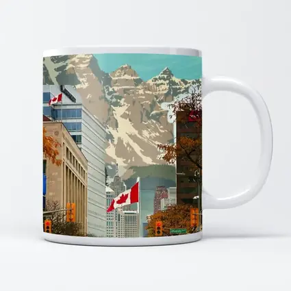 Canada Rocky Mountains Vintage Travel City Street
