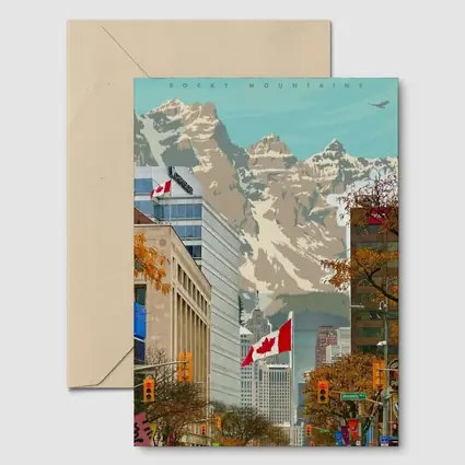 Canada Rocky Mountains Vintage Travel City Street