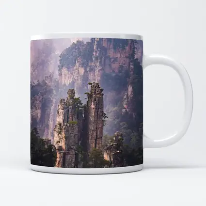 Zhangjiajie Stone Pillars Misty Mountain Forest