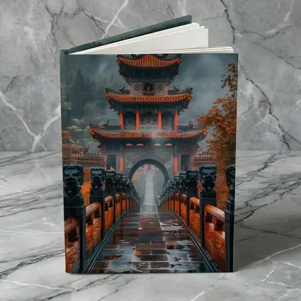 Chinese Temple Gate Misty Mountain Forest