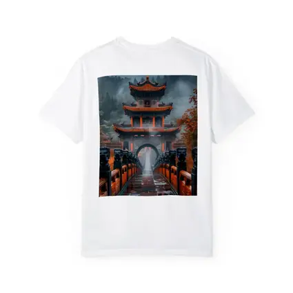 Chinese Temple Gate Misty Mountain Forest