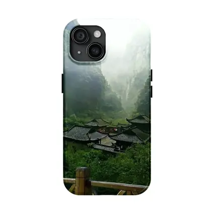 Chinese Temple Complex Misty Mountain Valley