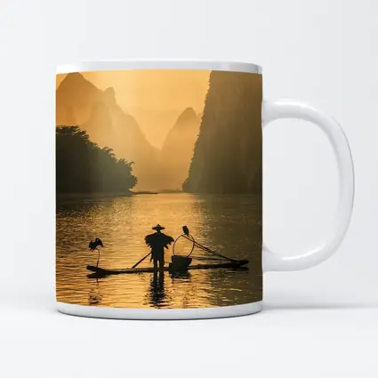Fisherman on Bamboo Raft Li River