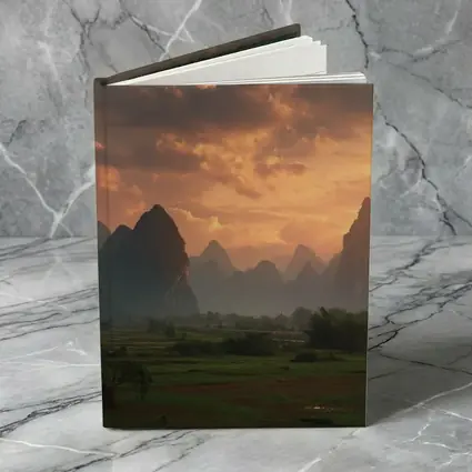 Guilin Karst Mountains Sunset Misty Valley