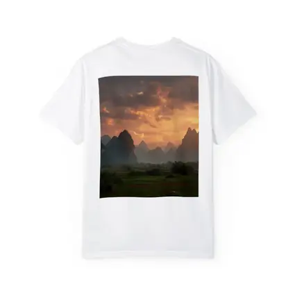 Guilin Karst Mountains Sunset Misty Valley