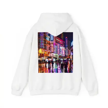 Neon City Street Rainy Night China
