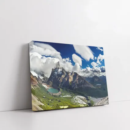 Fitz Roy Mountain Patagonia Green Valley Panorama