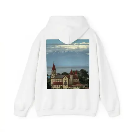 Puerto Montt Church Red Roofs Volcano Lake