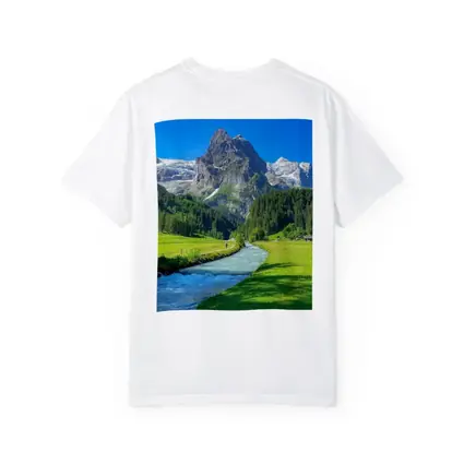 Alpine River Valley Green Mountain Landscape