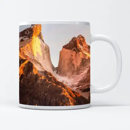 Torres Del Paine Peaks Golden Sunrise Light