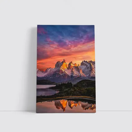 Torres del Paine Sunset Mountain Lake Reflection