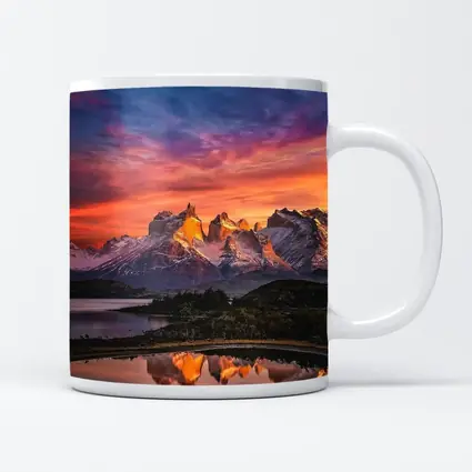 Torres del Paine Sunset Mountain Lake Reflection