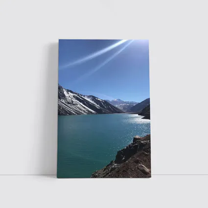 Turquoise Mountain Lake Clear Blue Sky