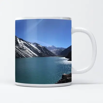 Turquoise Mountain Lake Clear Blue Sky