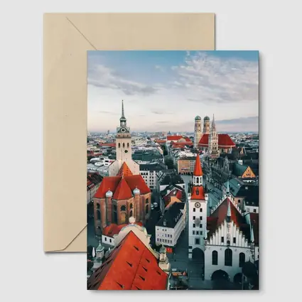 Munich Old Town Aerial View Bavaria Germany
