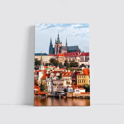 Prague Castle Skyline Over Vltava River
