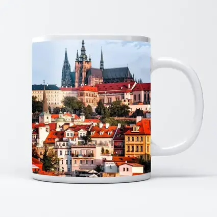 Prague Castle Skyline Over Vltava River