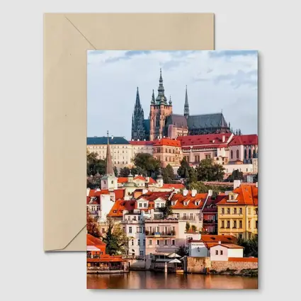 Prague Castle Skyline Over Vltava River