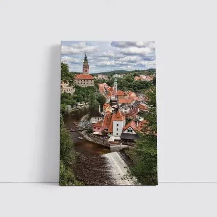 Cesky Krumlov Old Town River Aerial View