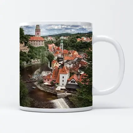 Cesky Krumlov Old Town River Aerial View