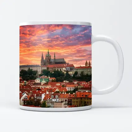 Prague Castle Skyline at Dramatic Sunset