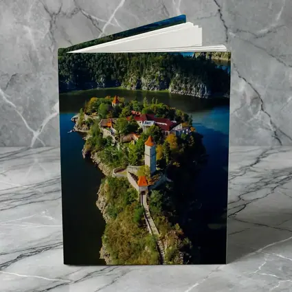Medieval Castle Island Surrounded By Blue Lake