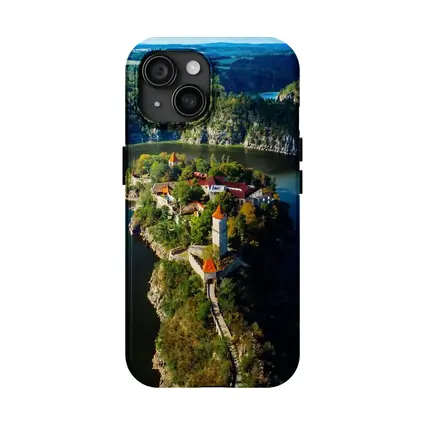 Medieval Castle Island Surrounded By Blue Lake