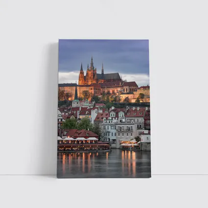 Prague Castle Skyline At Dusk Cityscape