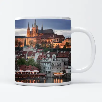 Prague Castle Skyline At Dusk Cityscape