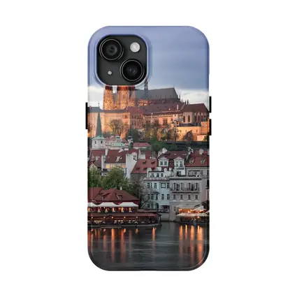 Prague Castle Skyline At Dusk Cityscape
