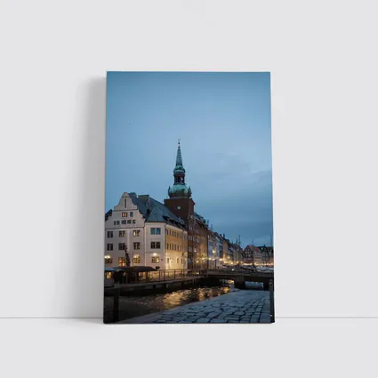 Copenhagen Nyhavn Canal Dusk Blue Sky