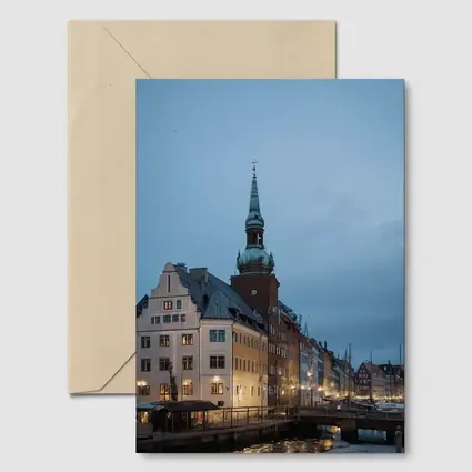 Copenhagen Nyhavn Canal Dusk Blue Sky