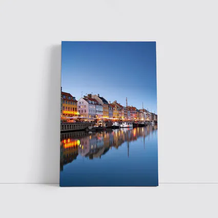 Nyhavn Canal Copenhagen Colorful Buildings Blue Dusk