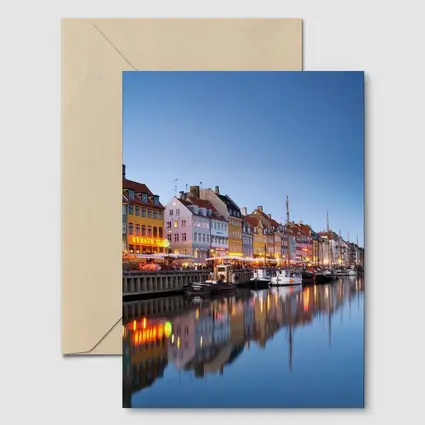 Nyhavn Canal Copenhagen Colorful Buildings Blue Dusk