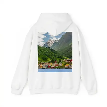 Norwegian Fjord Village Green Mountain Landscape