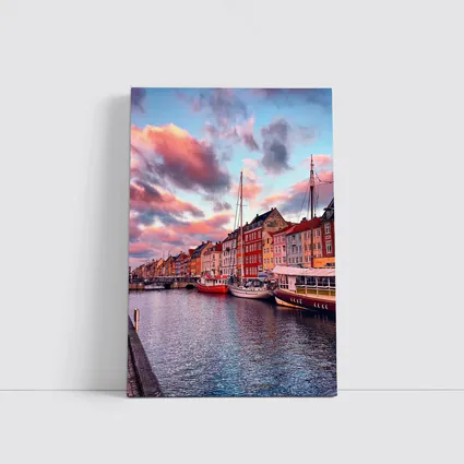 Nyhavn Canal Copenhagen Denmark Sunset Sky