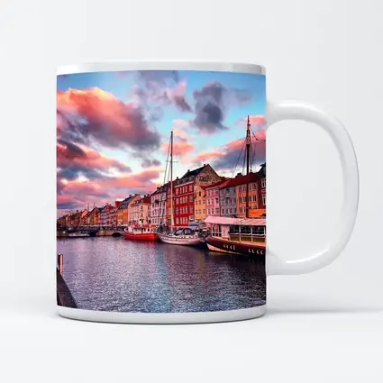 Nyhavn Canal Copenhagen Denmark Sunset Sky