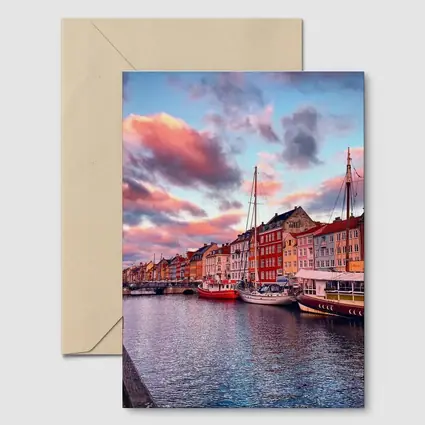 Nyhavn Canal Copenhagen Denmark Sunset Sky